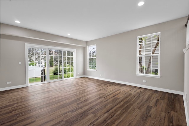 1944 Sundrop Ct Unit 0, Bartlett, IL 60103 - spare room featuring baseboards, dark wood-style flooring, and recessed lighting