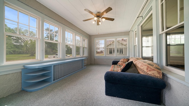 110 E Center St, Mount Morris, IL 61054 - sunroom / solarium featuring a ceiling fan