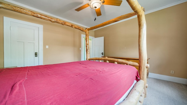 110 E Center St, Mount Morris, IL 61054 - carpeted bedroom with ceiling fan and baseboards