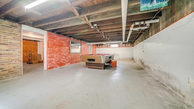 110 E Center St, Mount Morris, IL 61054 - below grade area with billiards table