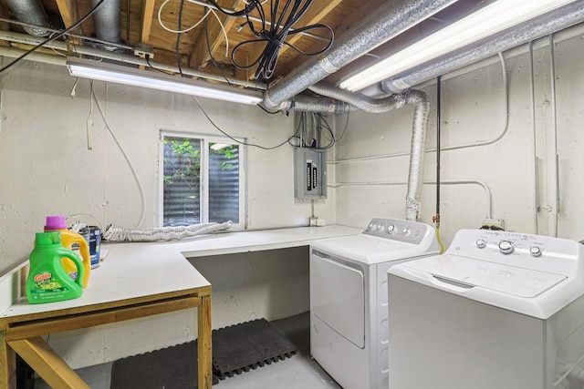 35 Terrace Ln Unit C, Lake Zurich, IL 60047 - washroom with electric panel and washing machine and clothes dryer