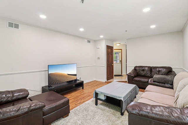 35 Terrace Ln Unit C, Lake Zurich, IL 60047 - living area with recessed lighting, crown molding, and wood finished floors
