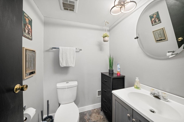 820 Elder Rd Unit C412, Homewood, IL 60430 - half bath with toilet, vanity, baseboards, and stone finish floors