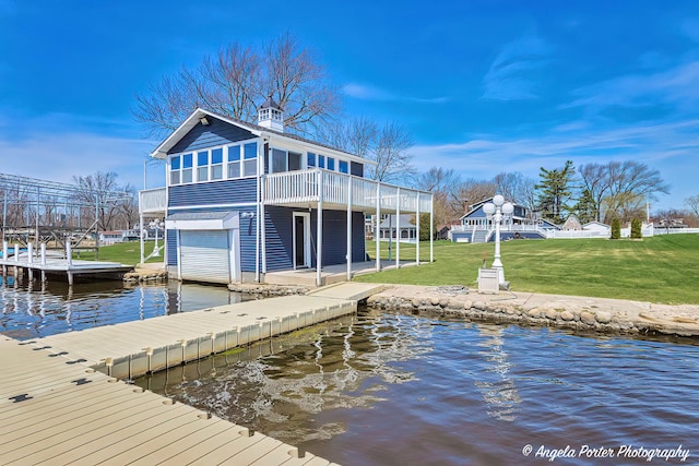 41653 N Lotus Ave, Antioch, IL 60002 - dock area featuring a yard and a water view