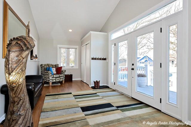 41653 N Lotus Ave, Antioch, IL 60002 - foyer entrance with vaulted ceiling, healthy amount of natural light, french doors, recessed lighting, and wood finished floors