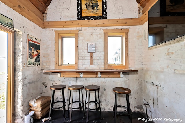 41653 N Lotus Ave, Antioch, IL 60002 - bar featuring plenty of natural light, vaulted ceiling, and wood ceiling