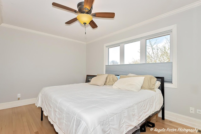41653 N Lotus Ave, Antioch, IL 60002 - bedroom featuring ornamental molding, light wood-style flooring, and ceiling fan