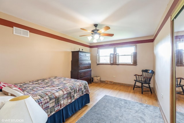 1014 Douglas Ave, Flossmoor, IL 60422 - bedroom featuring light wood-style flooring, baseboards, and ceiling fan