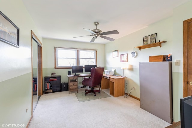1014 Douglas Ave, Flossmoor, IL 60422 - office with carpet and ceiling fan
