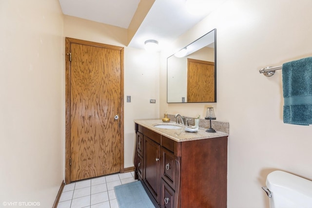 1014 Douglas Ave, Flossmoor, IL 60422 - bathroom featuring vanity, toilet, baseboards, and tile patterned floors