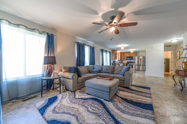 39862 Waterloo Dr, Beach Park, IL 60083 - living area with ceiling fan