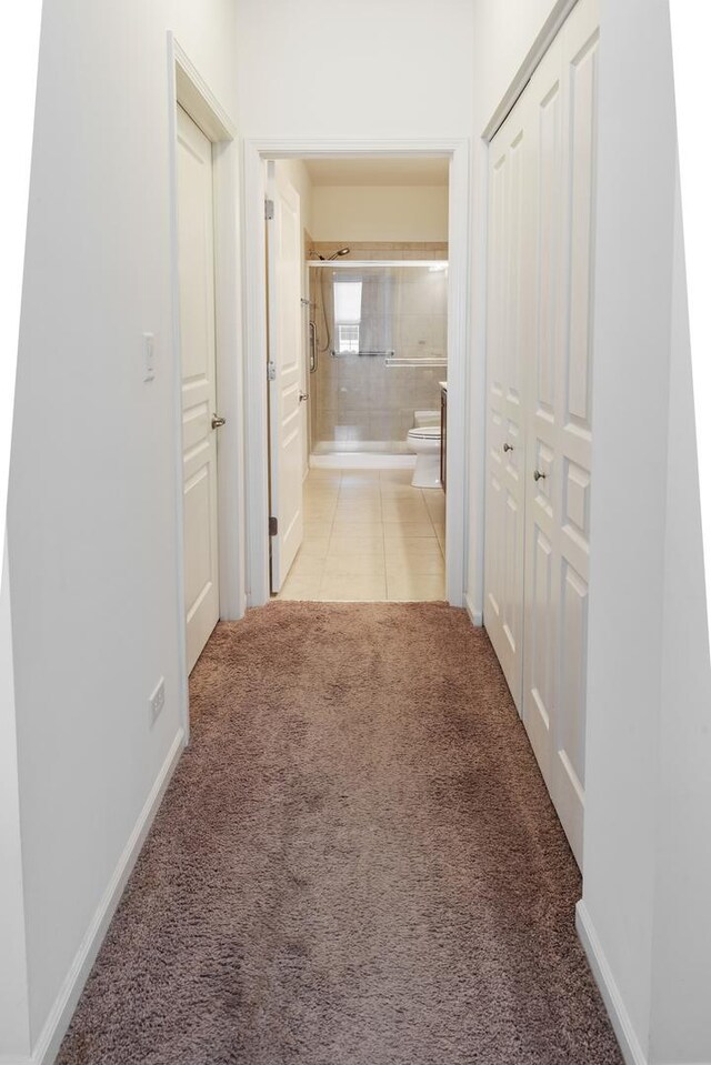 552 Autumn Cir, Pingree Grove, IL 60140 - corridor featuring carpet floors, tile patterned floors, and baseboards