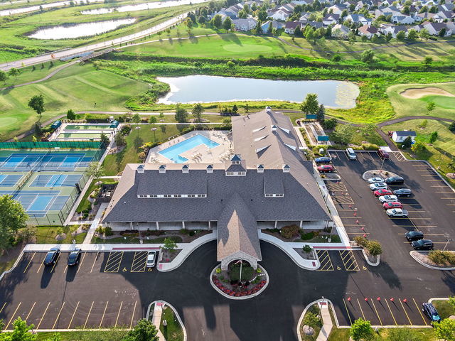 552 Autumn Cir, Pingree Grove, IL 60140 - aerial view of a large body of water and a local golf course