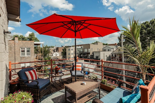 2737 W Thomas St Unit 3, Chicago, IL 60622 - wooden deck with a residential view