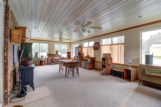 611 Marsha Ln, Rock Falls, IL 61071 - sunroom featuring a wood stove
