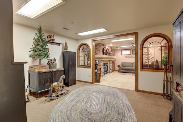 611 Marsha Ln, Rock Falls, IL 61071 - carpeted foyer with a glass covered fireplace and baseboards
