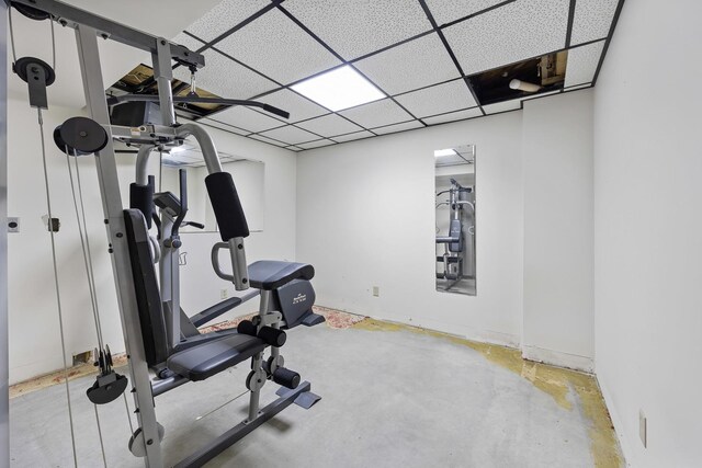 7308 W Lancaster Rd, Peoria, IL 61607 - exercise room featuring a drop ceiling