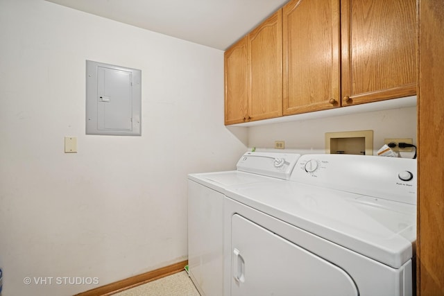 1653 River St Unit 405, Des Plaines, IL 60016 - washroom with electric panel, cabinet space, independent washer and dryer, and baseboards