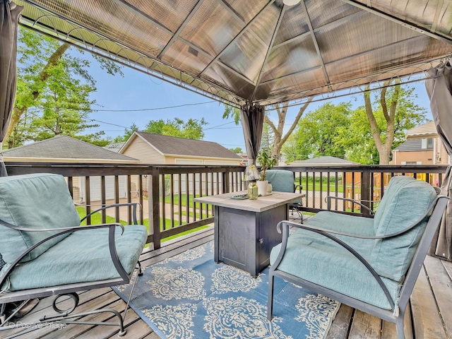4154 Elm Ave, Brookfield, IL 60513 - deck with an outdoor structure