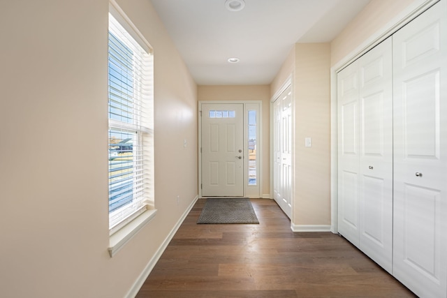 896 Fuller Ln, Belvidere, IL 61008 - entryway featuring wood finished floors, baseboards, and recessed lighting