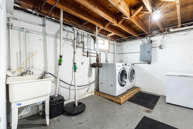 814 S Harvard Ave, Villa Park, IL 60181 - laundry area with electric panel and independent washer and dryer
