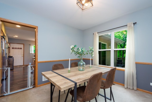 6809 Normandy Dr, Spring Grove, IL 60081 - dining room featuring baseboards, carpet floors, and recessed lighting