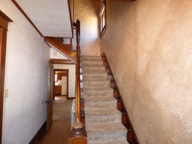 516 Spring St, Galena, IL 61036 - stairs with a towering ceiling and baseboards