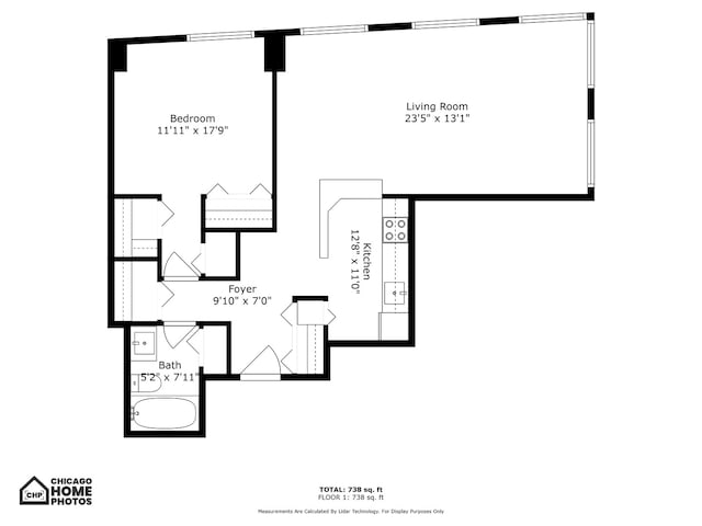 440 N Wabash Ave Unit 2008, Chicago, IL 60611 - floor plan / room layout
