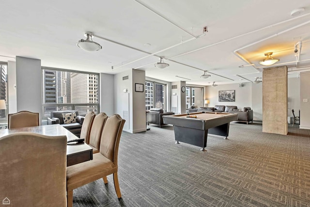 440 N Wabash Ave Unit 2008, Chicago, IL 60611 - rec room featuring billiards, carpet, and healthy amount of natural light