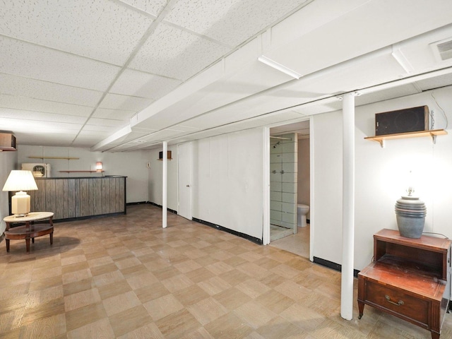 10324 S Sacramento Ave, Chicago, IL 60655 - finished basement with light flooring and bar
