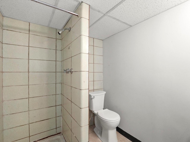 10324 S Sacramento Ave, Chicago, IL 60655 - full bathroom featuring a drop ceiling and tiled shower
