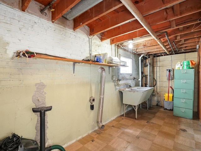 10324 S Sacramento Ave, Chicago, IL 60655 - below grade area featuring light floors and a sink