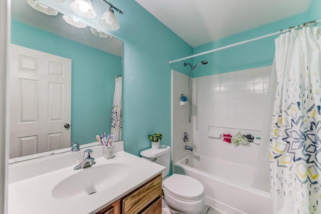 1715 Ivy Ln, Montgomery, IL 60538 - bathroom featuring shower / bath combo, vanity, and toilet