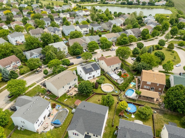 1715 Ivy Ln, Montgomery, IL 60538 - aerial perspective of suburban area featuring a nearby body of water