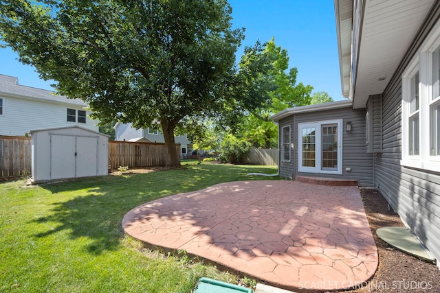 1630 Lois Ann Ln, Naperville, IL 60563 - fenced backyard with a patio area and a storage unit