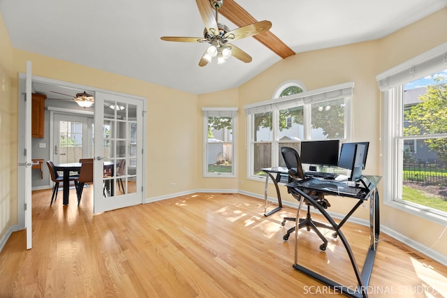 1630 Lois Ann Ln, Naperville, IL 60563 - office space featuring a ceiling fan and light wood-type flooring
