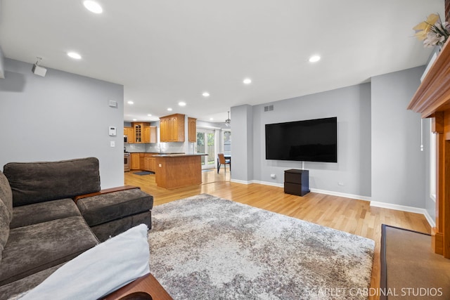 1630 Lois Ann Ln, Naperville, IL 60563 - living room featuring light wood-type flooring and recessed lighting