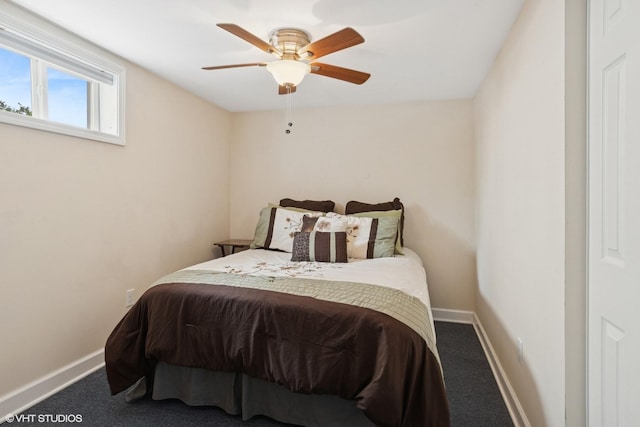 420 Blackhawk Dr, Westmont, IL 60559 - bedroom with carpet flooring, baseboards, and a ceiling fan