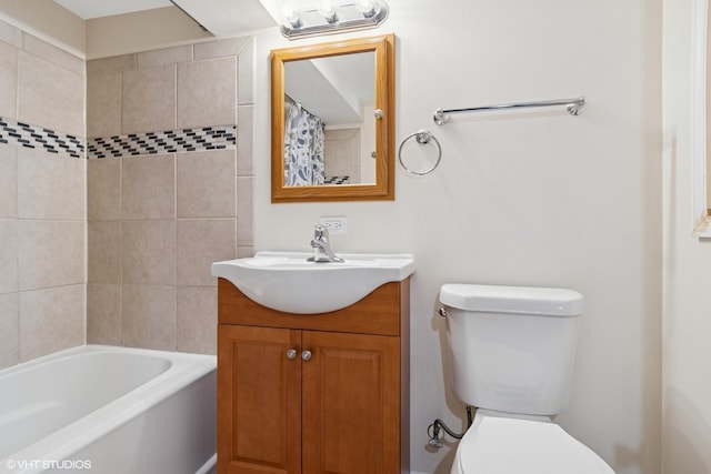 420 Blackhawk Dr, Westmont, IL 60559 - full bath featuring vanity, toilet, and shower / bathtub combination with curtain