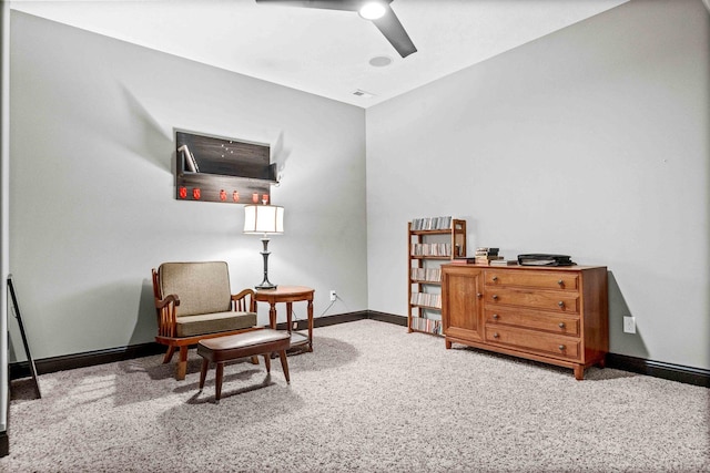4 Emerald Crest Ct, Bloomington, IL 61705 - sitting room featuring carpet flooring and ceiling fan