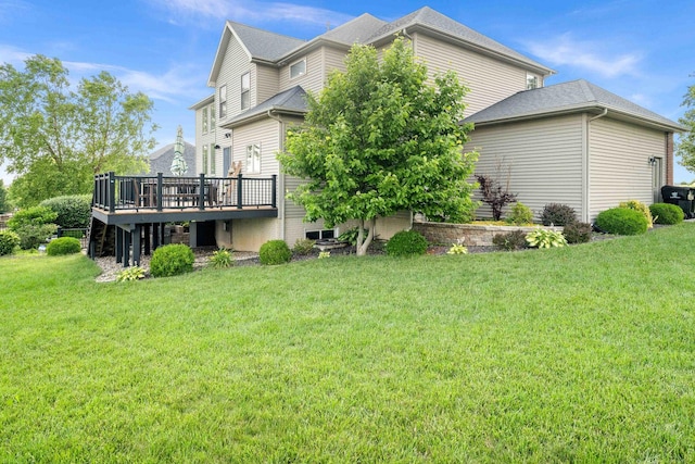 4 Emerald Crest Ct, Bloomington, IL 61705 - view of side of home with a wooden deck and a yard