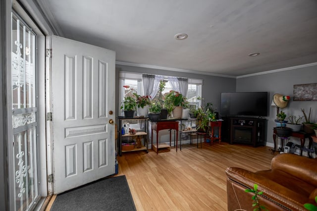5936 S Keeler Ave, Chicago, IL 60629 - living room featuring crown molding and wood finished floors