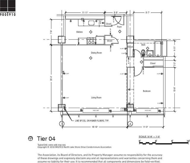 900 N Lake Shore Dr Unit 1104, Chicago, IL 60611 - property floor plan
