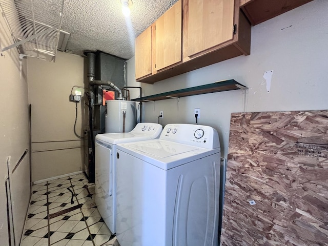 1707 Highview Ave, Mchenry, IL 60050 - washroom featuring washing machine and dryer, cabinet space, and gas water heater
