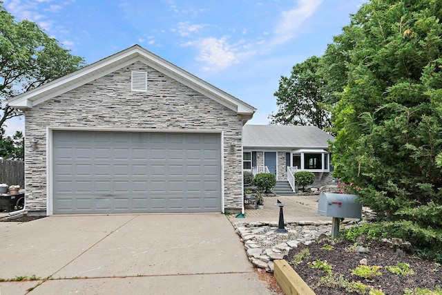 2040 Honey Locust Dr, Algonquin, IL 60102 - ranch-style house with stone siding and driveway
