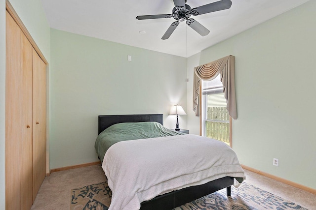 2040 Honey Locust Dr, Algonquin, IL 60102 - bedroom featuring light carpet, a closet, and a ceiling fan