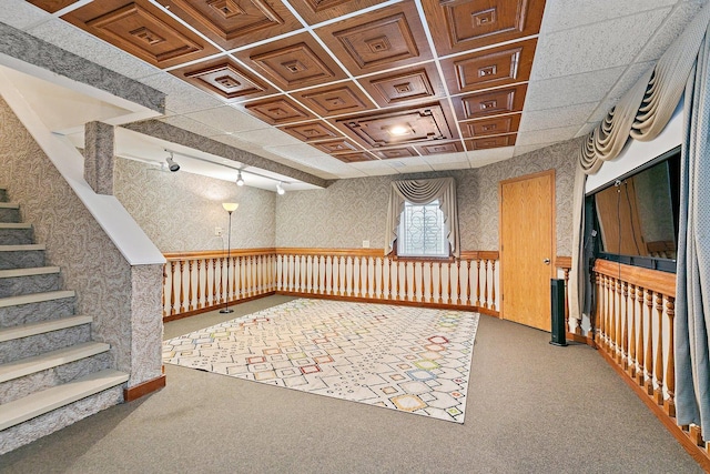 2040 Honey Locust Dr, Algonquin, IL 60102 - below grade area with wallpapered walls and carpet flooring