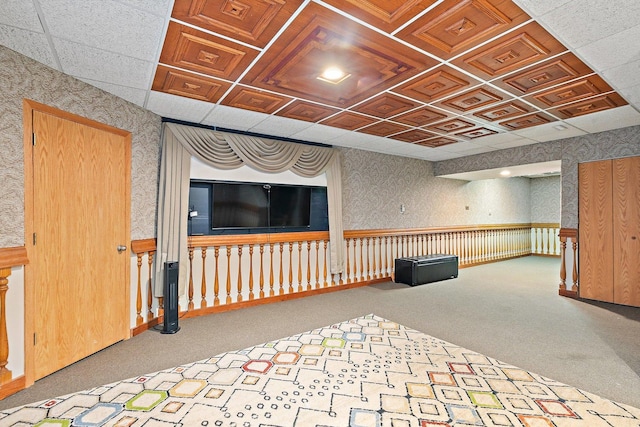 2040 Honey Locust Dr, Algonquin, IL 60102 - basement with wallpapered walls and carpet floors