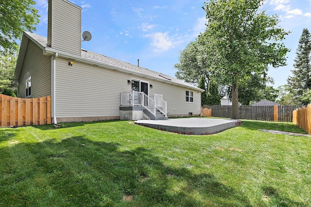 2040 Honey Locust Dr, Algonquin, IL 60102 - back of house featuring a patio, a fenced backyard, and a chimney