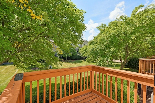 1911 Indian Hill Ln, Aurora, IL 60503 - wooden deck with a lawn